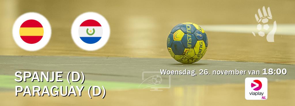 Wedstrijd tussen Spanje (D) en Paraguay (D) live op tv bij Viaplay Nederland (woensdag, 26. november van  18:00).