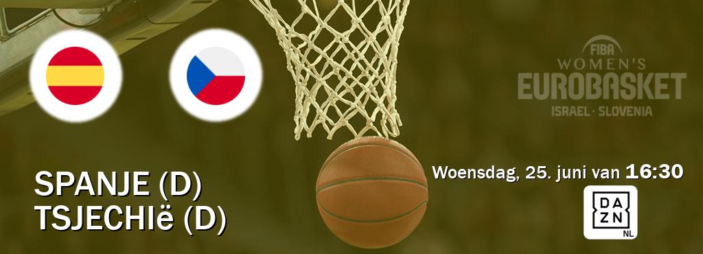 Wedstrijd tussen Spanje (D) en Tsjechië (D) live op tv bij DAZN (woensdag, 25. juni van  16:30).