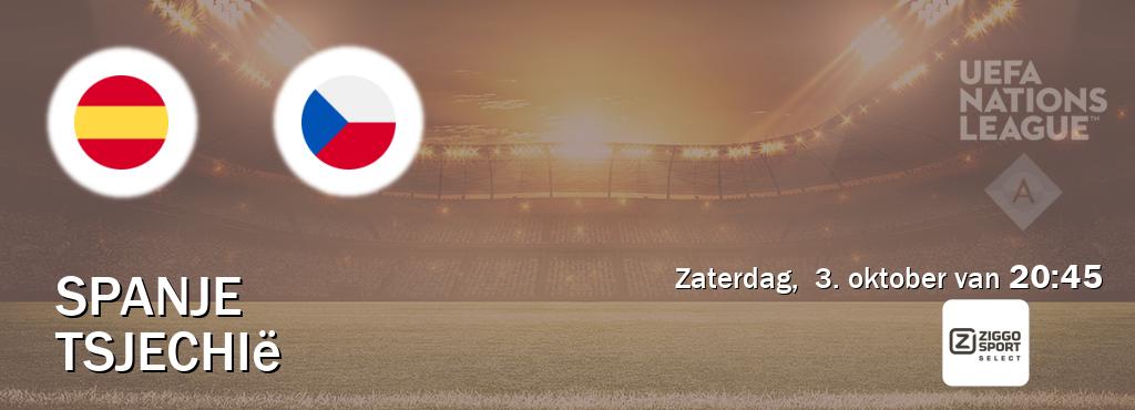 Wedstrijd tussen Spanje en Tsjechië live op tv bij Ziggo Sport 2 (zaterdag,  3. oktober van  20:45).