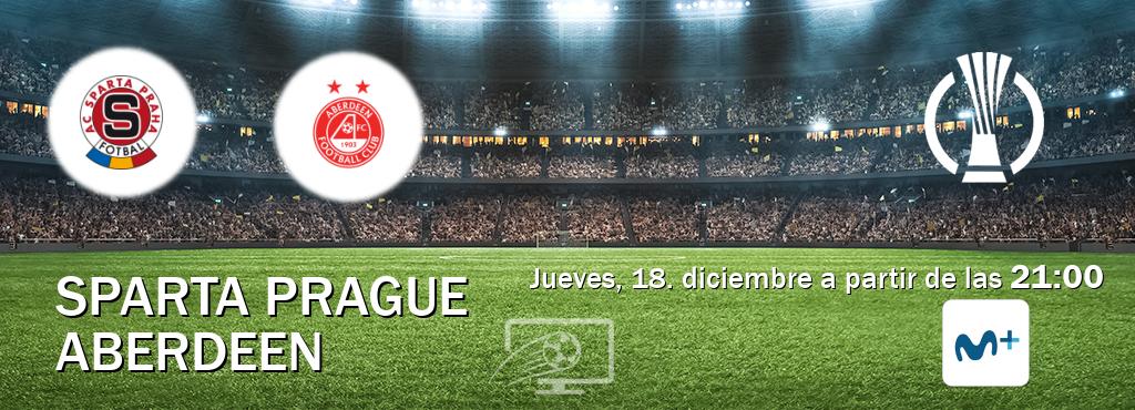 El partido entre Sparta Prague y Aberdeen será retransmitido por Movistar Liga de Campeones  (jueves, 18. diciembre a partir de las  21:00).