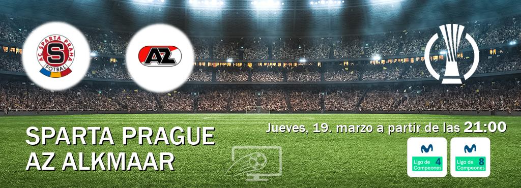 El partido entre Sparta Prague y AZ Alkmaar será retransmitido por Movistar Liga de Campeones 4 y Movistar Liga de Campeones 8 (jueves, 19. marzo a partir de las  21:00).