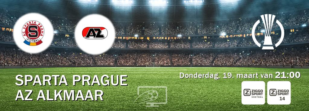 Wedstrijd tussen Sparta Prague en AZ Alkmaar live op tv bij Ziggo Sport, Ziggo Sport 14 (donderdag, 19. maart van  21:00).