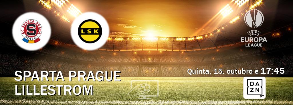 Jogo entre Sparta Prague e Lillestrom tem emissão DAZN (quinta, 15. outubro e  17:45).