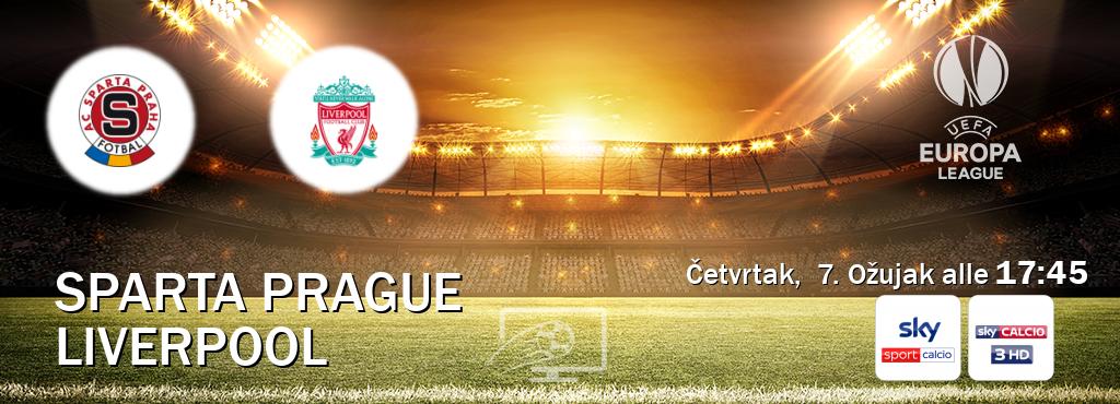 Il match Sparta Prague - Liverpool sarà trasmesso in diretta TV su Sky Sport Calcio e Sky Calcio 3 (ore 17:45)
