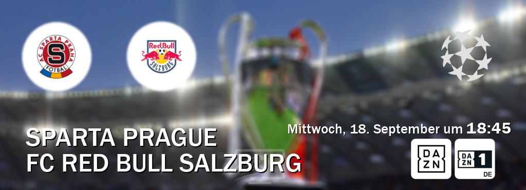 Das Spiel zwischen Sparta Prague und FC Red Bull Salzburg wird am Mittwoch, 18. September um  18:45, live vom DAZN und DAZN 1 Deutschland übertragen.