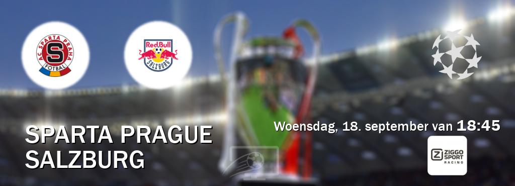 Wedstrijd tussen Sparta Prague en Salzburg live op tv bij Ziggo Sport 3 (woensdag, 18. september van  18:45).