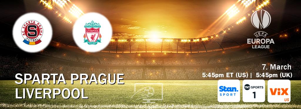 You can watch game live between Sparta Prague and Liverpool on Stan Sport(AU), TNT Sports 1(UK), VIX(US).