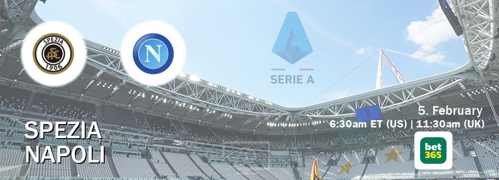 You can watch game live between Spezia and Napoli on bet365.