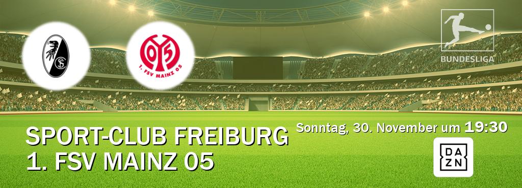 Das Spiel zwischen Sport-Club Freiburg und 1. FSV Mainz 05 wird am Sonntag, 30. November um 19:30, live vom DAZN übertragen. Das Spiel zwischen Sport-Club Freiburg und 1. FSV Mainz 05 wird am Sonntag, 30. November um 19:30, live vom DAZN übertragen.