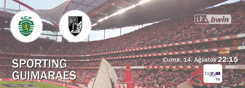 Karşılaşma Sporting - Guimaraes beIN SPORTS 3'den canlı yayınlanacak (Cuma, 14. Ağustos 22:15). Karşılaşma Sporting - Guimaraes beIN SPORTS 3'den canlı yayınlanacak (Cuma, 14. Ağustos 22:15).