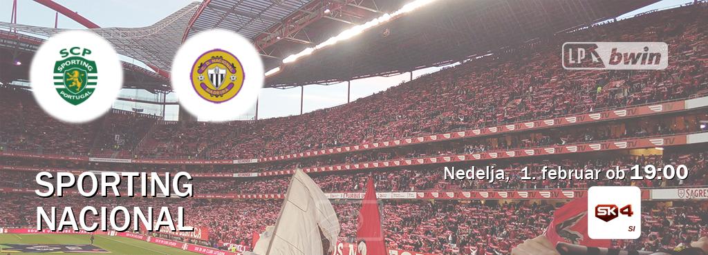 Prenos tekme med Sporting in Nacional v živo na Sportklub 4 (nedelja,  1. februar ob  19:00 uri).