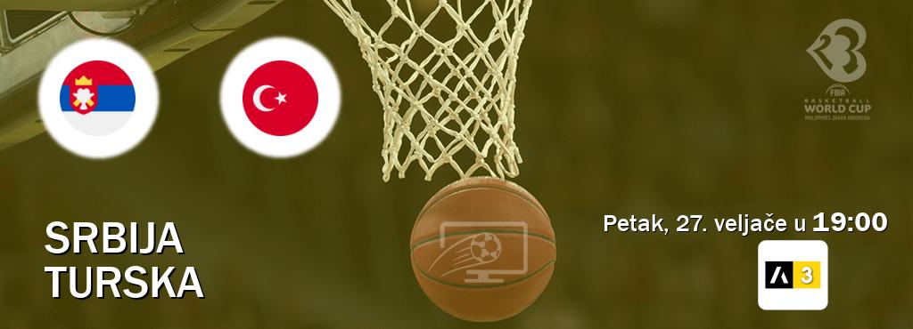 Izravni prijenos utakmice Srbija i Turska pratite uživo na Arena Sport 3 (petak, 27. veljače u  19:00).