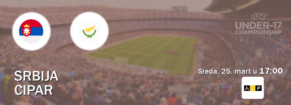 Izravni prijenos utakmice Srbija U17 i Cipar U17 pratite uživo na Arena Premium 3 (sreda, 25. mart u  17:00).