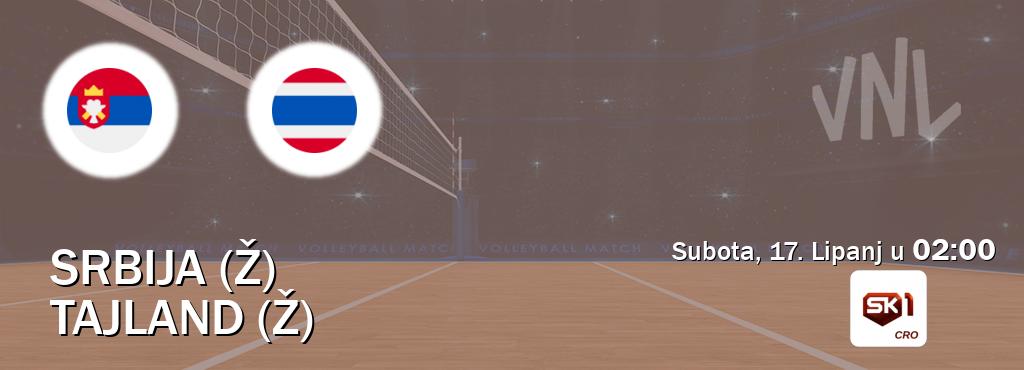 Izravni prijenos utakmice Srbija (Ž) i Tajland (Ž) pratite uživo na Sportklub 1 (Subota, 17. Lipanj u  02:00).