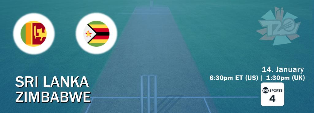 You can watch game live between Sri Lanka and Zimbabwe on TNT Sports 4(UK).