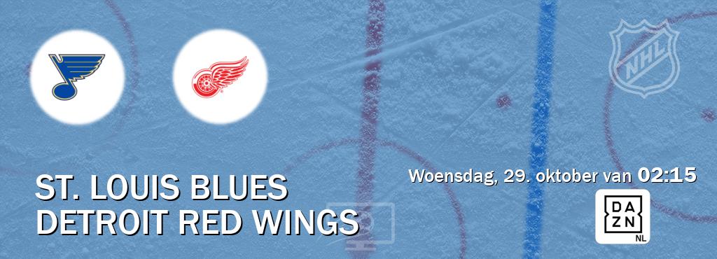 Wedstrijd tussen St. Louis Blues en Detroit Red Wings live op tv bij DAZN (woensdag, 29. oktober van 02:15). Wedstrijd tussen St. Louis Blues en Detroit Red Wings live op tv bij DAZN (woensdag, 29. oktober van 02:15).
