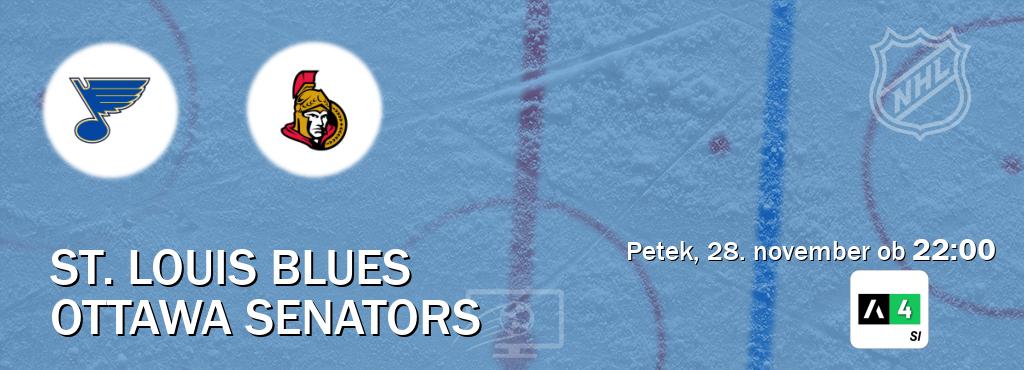 St. Louis Blues in Ottawa Senators v živo na Arena Sport 4. Prenos tekme bo v petek, 28. november ob 22:00 St. Louis Blues in Ottawa Senators v živo na Arena Sport 4. Prenos tekme bo v petek, 28. november ob 22:00