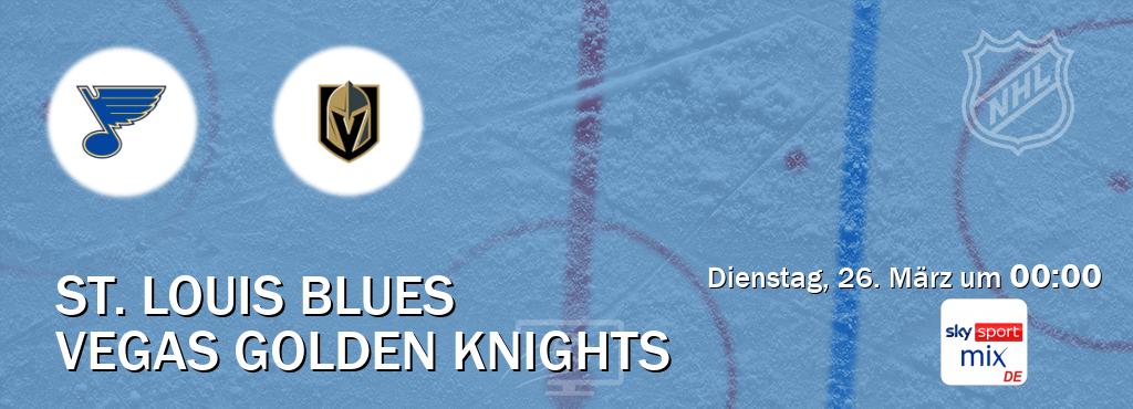 Das Spiel zwischen St. Louis Blues und Vegas Golden Knights wird am Dienstag, 26. März um  00:00, live vom Sky Sport Mix übertragen.