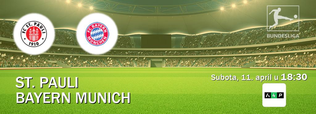 Izravni prijenos utakmice St. Pauli i Bayern Munich pratite uživo na Arena Premium 4 (subota, 11. april u 18:30). Izravni prijenos utakmice St. Pauli i Bayern Munich pratite uživo na Arena Premium 4 (subota, 11. april u 18:30).