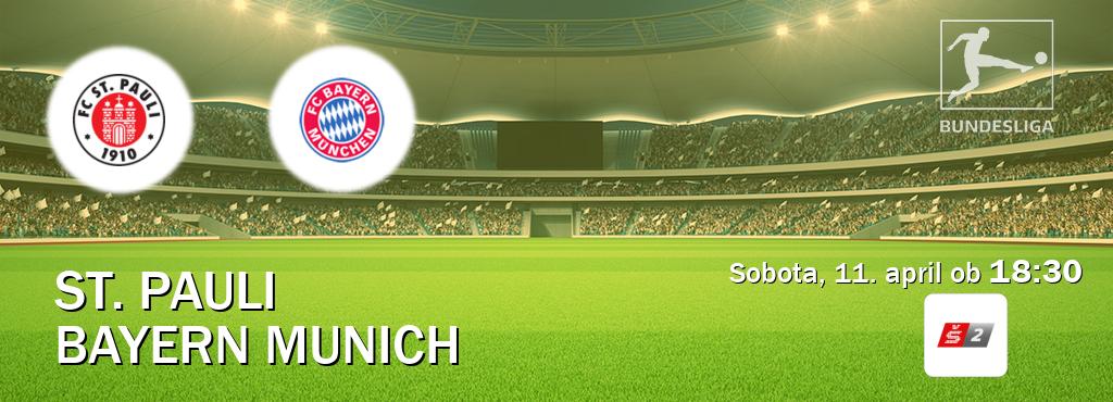 Prenos tekme med St. Pauli in Bayern Munich v živo na Sport TV 2 (sobota, 11. april ob  18:30 uri).