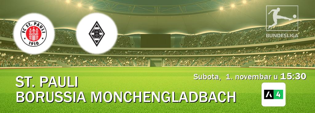 Izravni prijenos utakmice St. Pauli i Borussia Monchengladbach pratite uživo na Arena Sport 4 (subota, 1. novembar u 15:30). Izravni prijenos utakmice St. Pauli i Borussia Monchengladbach pratite uživo na Arena Sport 4 (subota, 1. novembar u 15:30).