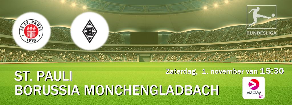 Wedstrijd tussen St. Pauli en Borussia Monchengladbach live op tv bij Viaplay Nederland (zaterdag, 1. november van 15:30). Wedstrijd tussen St. Pauli en Borussia Monchengladbach live op tv bij Viaplay Nederland (zaterdag, 1. november van 15:30).