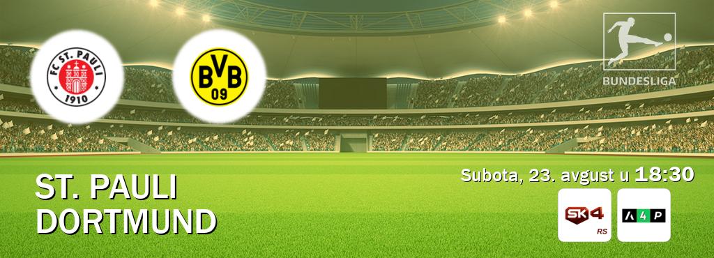 Izravni prijenos utakmice St. Pauli i Dortmund pratite uživo na Sportklub 4 i Arena Premium 4 (subota, 23. avgust u 18:30). Izravni prijenos utakmice St. Pauli i Dortmund pratite uživo na Sportklub 4 i Arena Premium 4 (subota, 23. avgust u 18:30).
