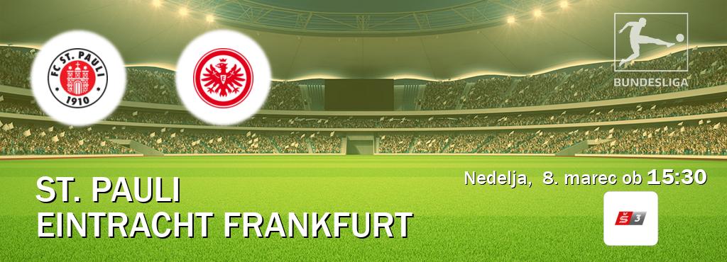 Prenos tekme med St. Pauli in Eintracht Frankfurt v živo na Sport TV 3 (nedelja,  8. marec ob  15:30 uri).
