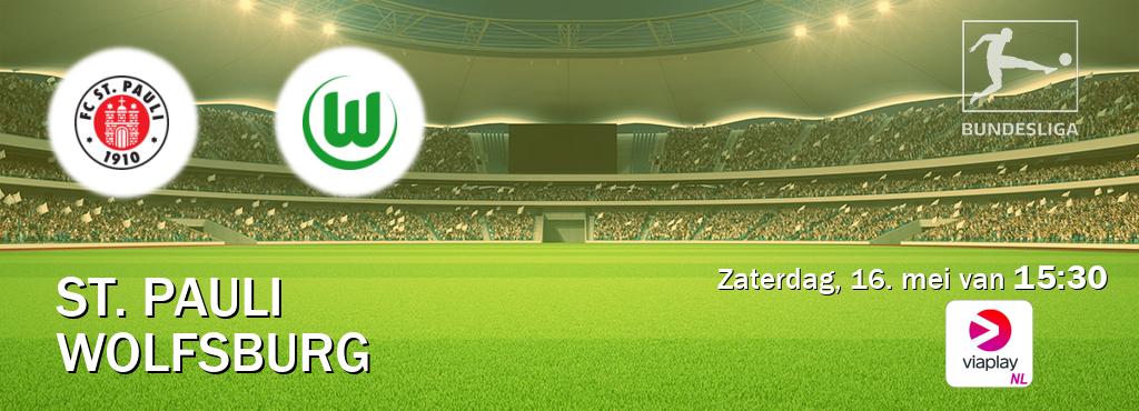 Wedstrijd tussen St. Pauli en Wolfsburg live op tv bij Viaplay Nederland (zaterdag, 16. mei van  15:30).