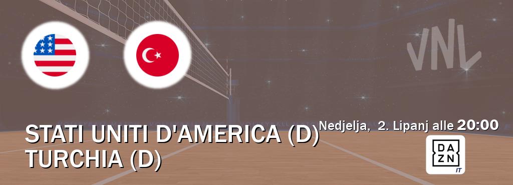 Il match Stati Uniti d'America (D) - Turchia (D) sarà trasmesso in diretta TV su DAZN Italia (ore 20:00)