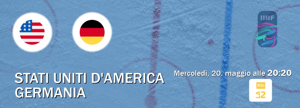 Il match Stati Uniti d'America - Germania sarà trasmesso in diretta TV su RSI La 2 (ore 20:20)
