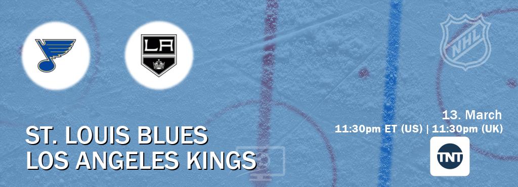 You can watch game live between St. Louis Blues and Los Angeles Kings on TNT(US).