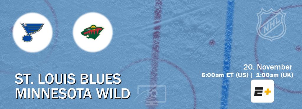 You can watch game live between St. Louis Blues and Minnesota Wild on ESPN+(US).