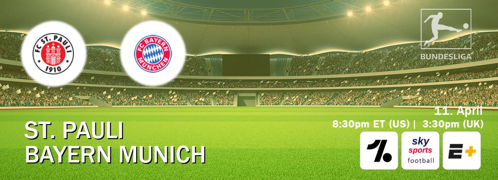 You can watch game live between St. Pauli and Bayern Munich on OneFootball, Sky Sports Football(UK), ESPN+(US).