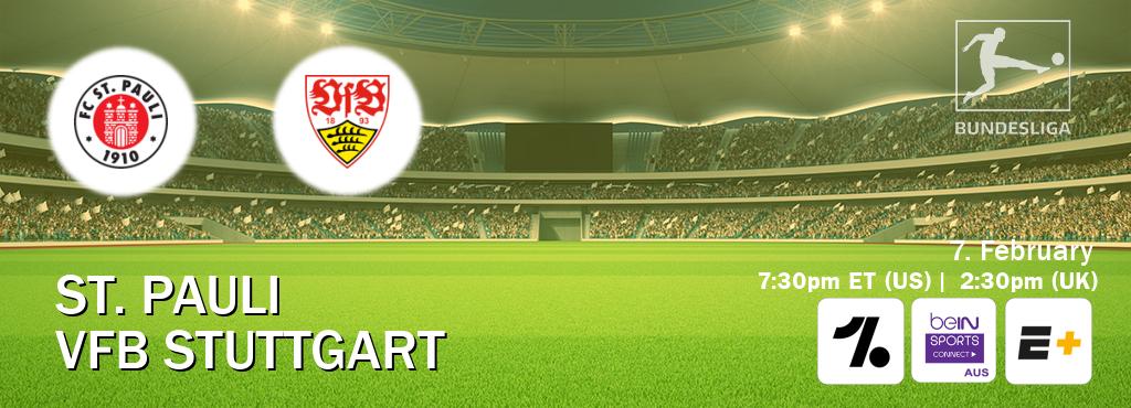 You can watch game live between St. Pauli and VfB Stuttgart on OneFootball, beIN Sports Connect(AU), ESPN+(US).