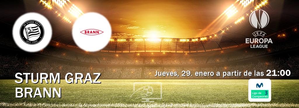 El partido entre Sturm Graz y Brann será retransmitido por Movistar Liga de Campeones 3 (jueves, 29. enero a partir de las  21:00).