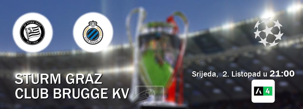 Izravni prijenos utakmice Sturm Graz i Club Brugge KV pratite uživo na Arena Sport 4 (Srijeda,  2. Listopad u  21:00).