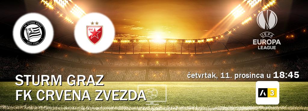 Izravni prijenos utakmice Sturm Graz i FK Crvena zvezda pratite uživo na Arena Sport 3 (četvrtak, 11. prosinca u 18:45). Izravni prijenos utakmice Sturm Graz i FK Crvena zvezda pratite uživo na Arena Sport 3 (četvrtak, 11. prosinca u 18:45).
