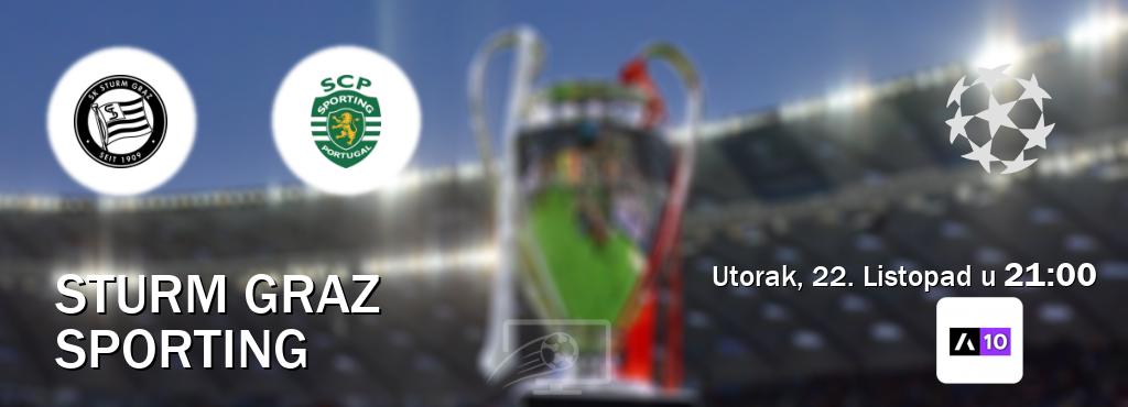 Izravni prijenos utakmice Sturm Graz i Sporting pratite uživo na Arena Sport 10 (Utorak, 22. Listopad u  21:00).