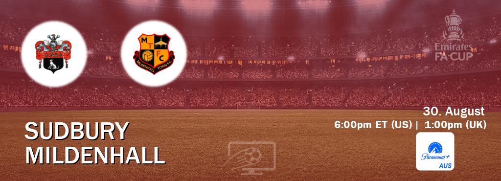 You can watch game live between Sudbury and Mildenhall on Paramount+ Australia(AU).