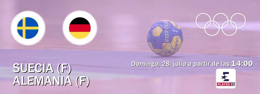 El partido entre Suecia (F) y Alemania (F) será retransmitido por Eurosport Player ES (domingo, 28. julio a partir de las  14:00).