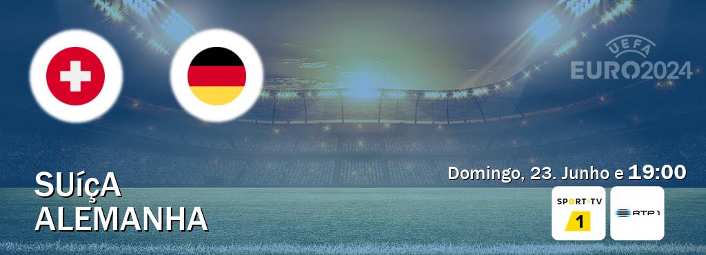 Jogo entre Suíça e Alemanha tem emissão Sport TV 1, RTP 1 (Domingo, 23. Junho e  19:00).