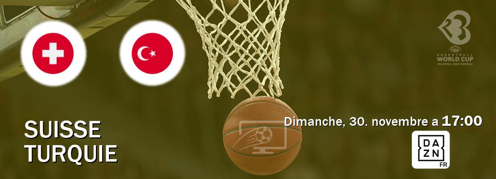 Match entre Suisse et Turquie en direct à la DAZN (dimanche, 30. novembre a  17:00).