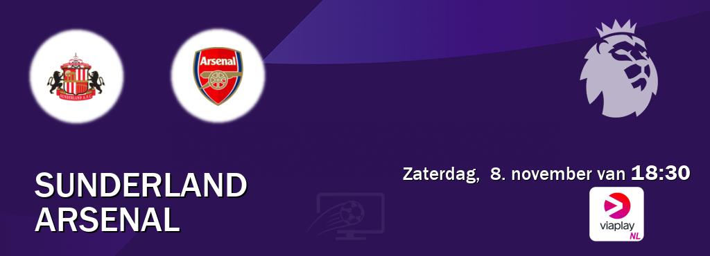 Wedstrijd tussen Sunderland en Arsenal live op tv bij Viaplay Nederland (zaterdag, 8. november van 18:30). Wedstrijd tussen Sunderland en Arsenal live op tv bij Viaplay Nederland (zaterdag, 8. november van 18:30).
