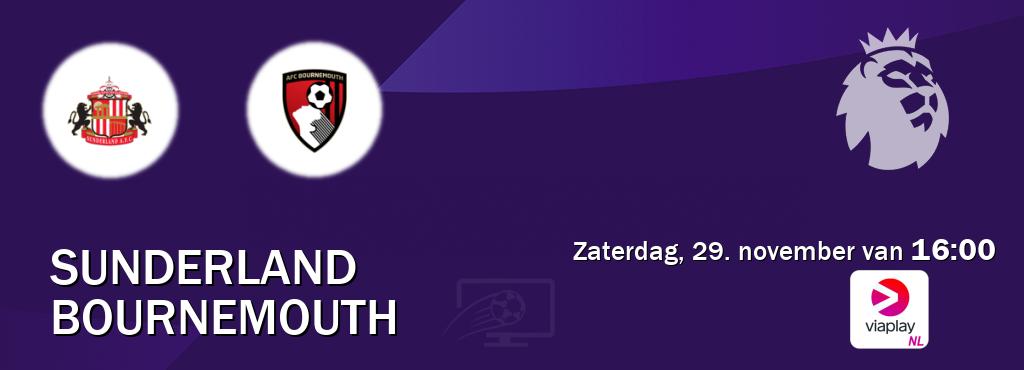 Wedstrijd tussen Sunderland en Bournemouth live op tv bij Viaplay Nederland (zaterdag, 29. november van  16:00).