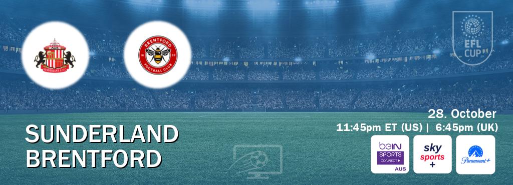 You can watch game live between Sunderland and Brentford on beIN Sports Connect(AU), Sky Sports+(UK), Paramount+(US).