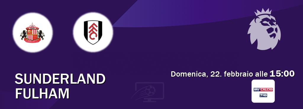 Il match Sunderland - Fulham sarà trasmesso in diretta TV su Sky Sport 257 (ore 15:00)