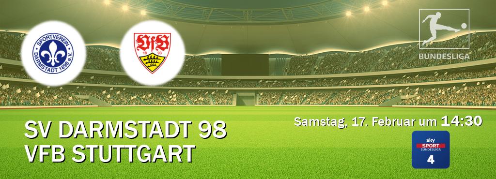 Das Spiel zwischen SV Darmstadt 98 und VfB Stuttgart wird am Samstag, 17. Februar um  14:30, live vom Sky Bundesliga 4 übertragen.