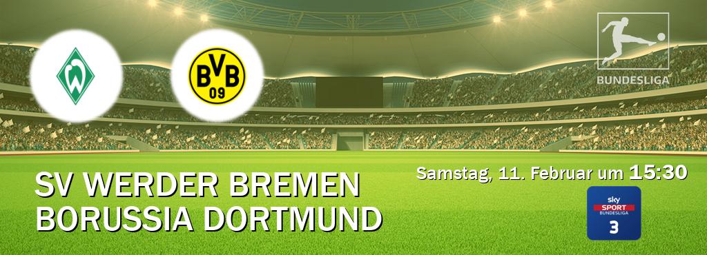 Das Spiel zwischen SV Werder Bremen und Borussia Dortmund wird am Samstag, 11. Februar um  15:30, live vom Sky Bundesliga 3 übertragen.
