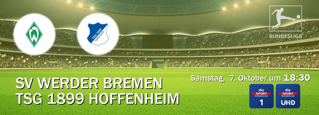 Das Spiel zwischen SV Werder Bremen und TSG 1899 Hoffenheim wird am Samstag,  7. Oktober um  18:30, live vom Sky Bundesliga 1 und Sky Bundesliga UHD übertragen.